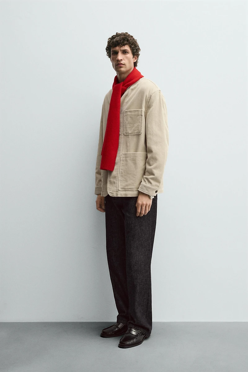 VESTE EN VELOURS CÔTELÉ À POCHES