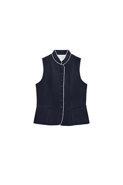 CONTRAST PIPING VEST