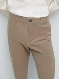 Slim fit cotton trousers