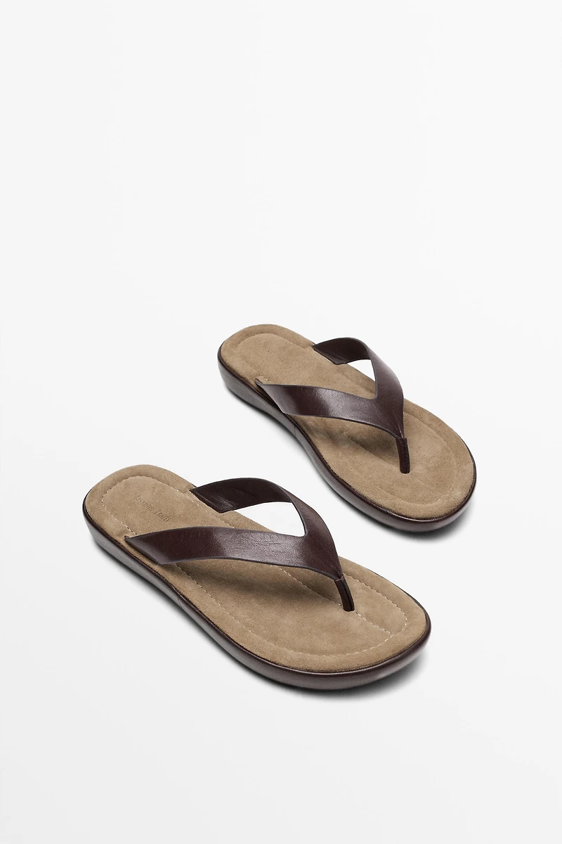 Sandale plateforme cuir