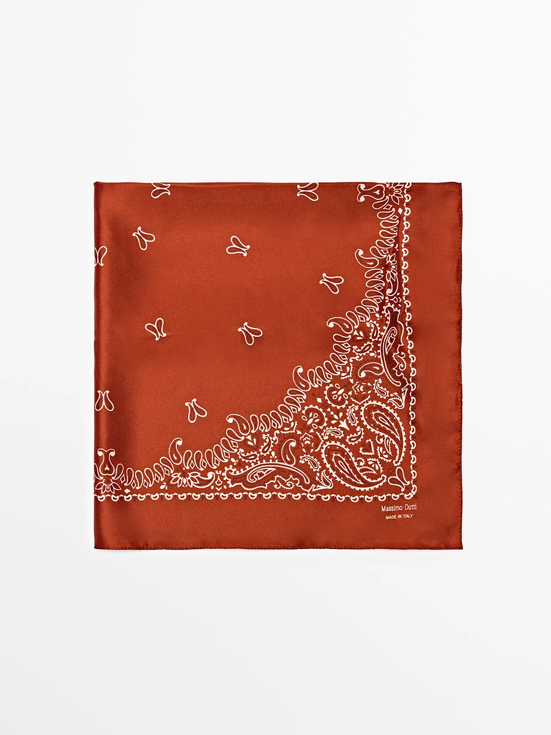 Paisley print 100% silk bandana