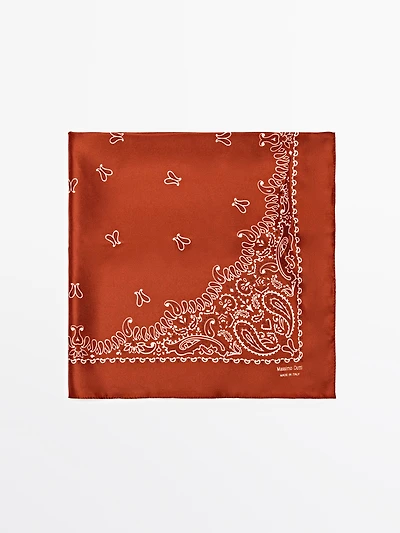 Paisley print 100% silk bandana