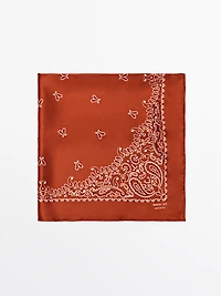 Paisley print 100% silk bandana