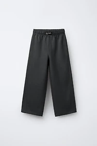 STRAIGHT PLUSH PANTS WITH LABEL