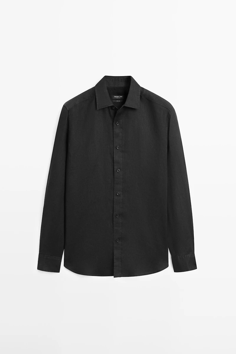 Slim fit 100% linen shirt