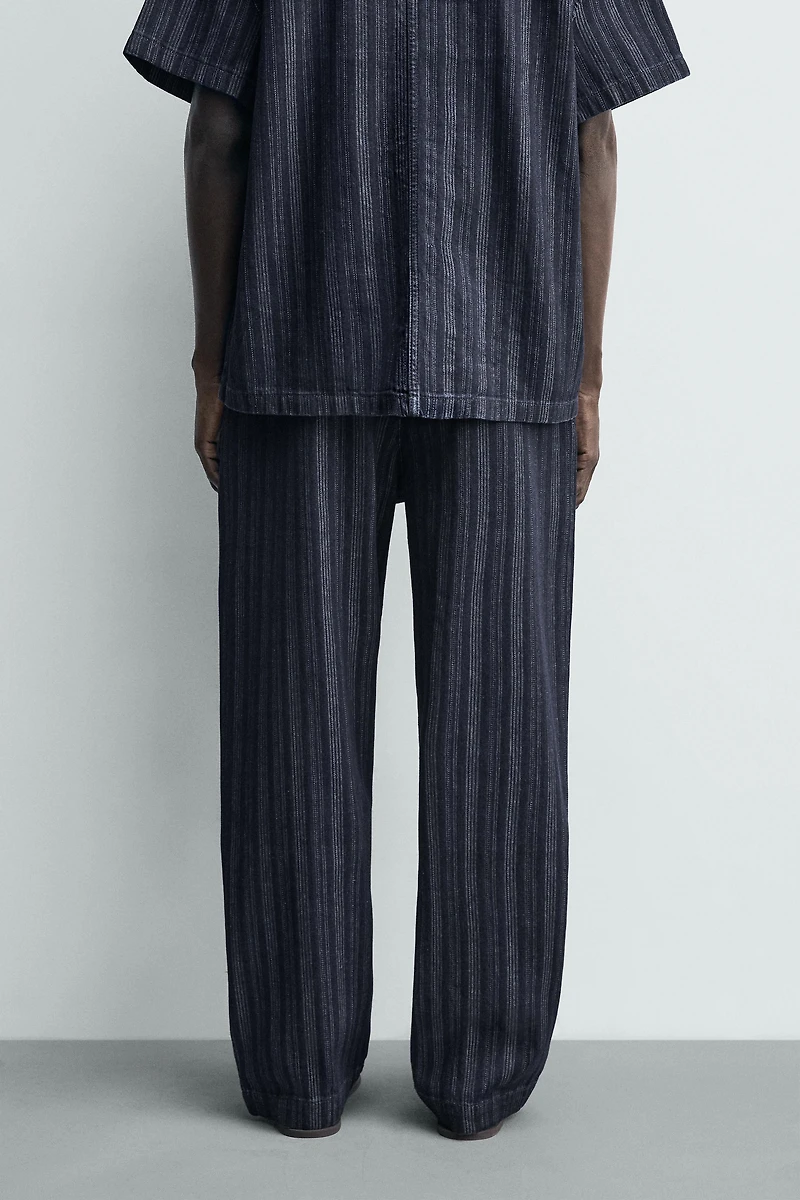 STRIPED RELAXED FIT CHINO PANTS