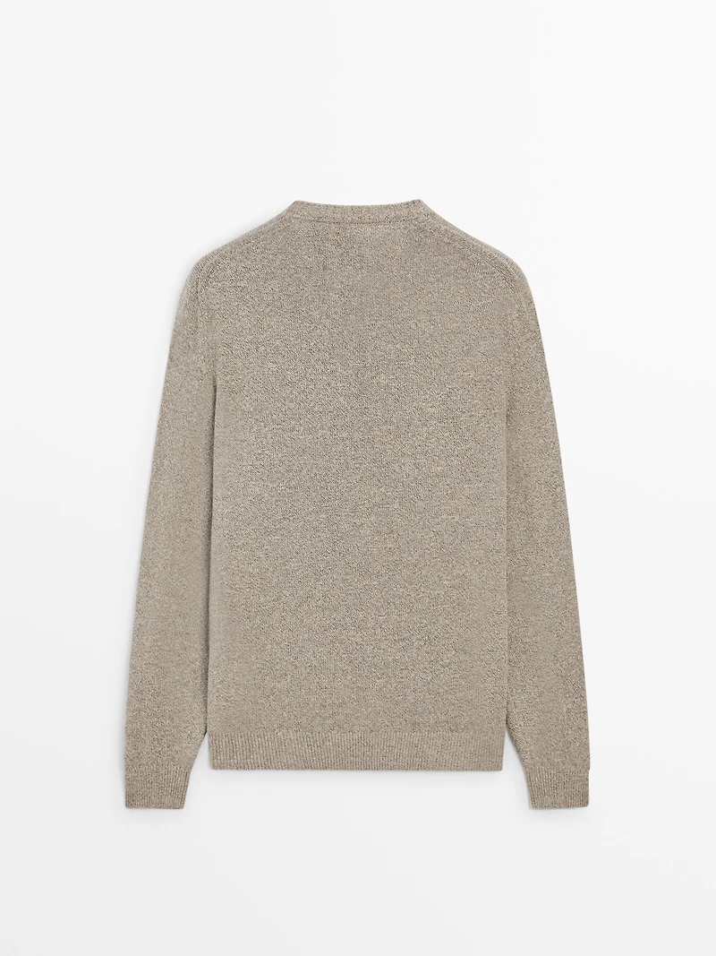Cotton and linen mouliné knit sweater