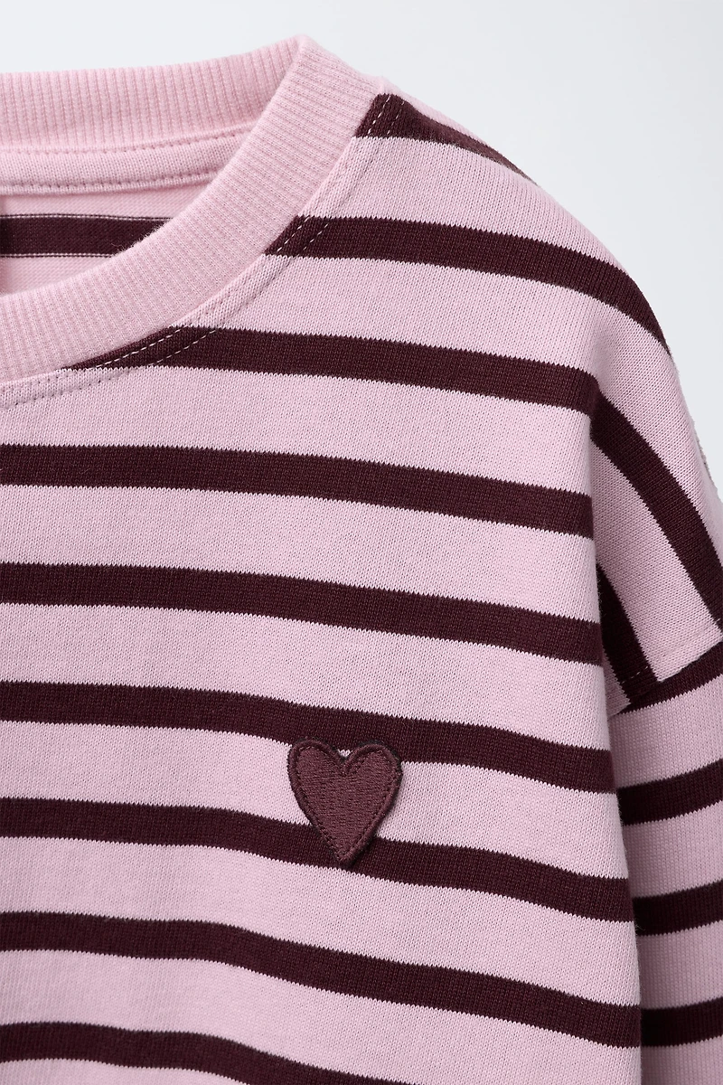 T-SHIRT À RAYURES PIÈCE CŒUR