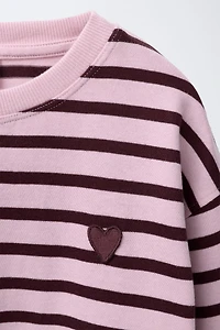 T-SHIRT À RAYURES PIÈCE CŒUR
