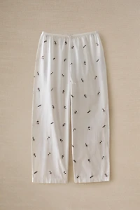 EMBROIDERED FLOWER TROUSERS