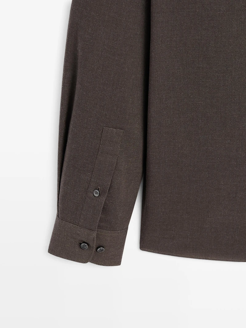 Slim fit twill melange shirt