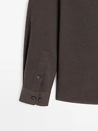 Slim fit twill melange shirt