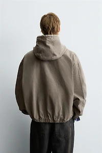 WASHED HOODED JACKET