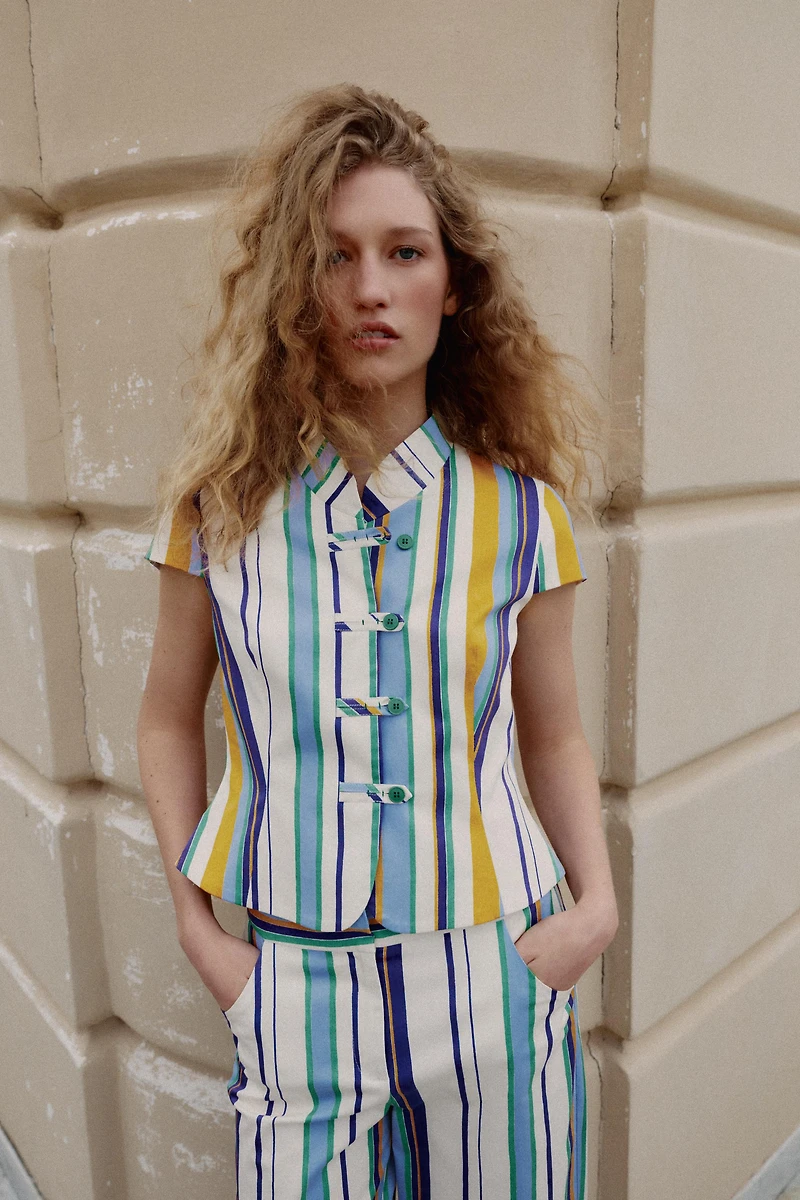 STRIPED FIREMAN CLASP TOP