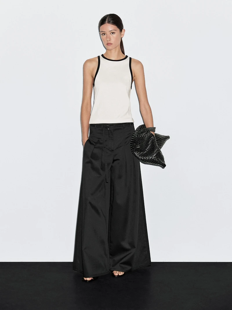 Palazzo trousers with tie