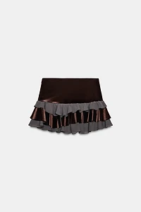 COMBINATION RUFFLE MINI SKIRT