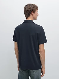 Cotton blend short sleeve polo shirt