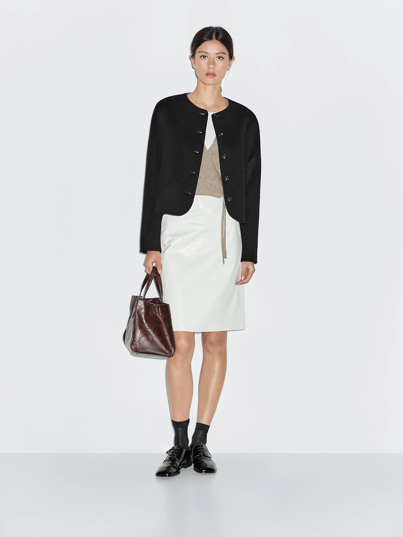 Veste courte en laine mélangée