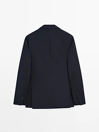 Wool blend suit blazer