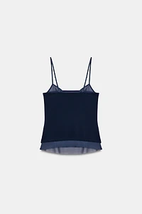 TOP BIMATIÈRE EN TULLE À BRETELLES