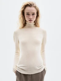 Knit 100% cashmere high neck sweater - LIMITED