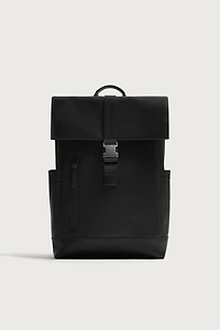 SAC À DOS EFFET GOMMÉ AVEC RABAT