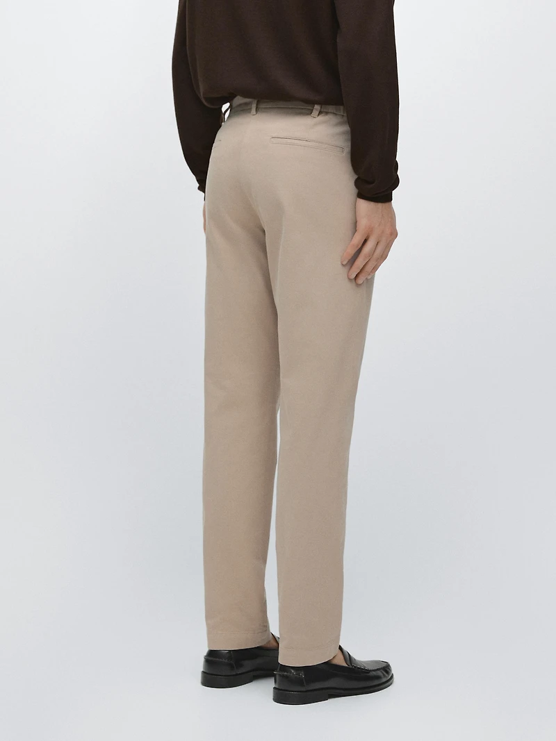Pantalon slim en coton mélangé