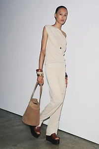 PANTALON EN MAILLE AJOURÉE