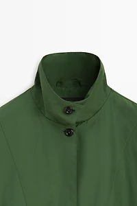Bomber jacket with puff sleeves