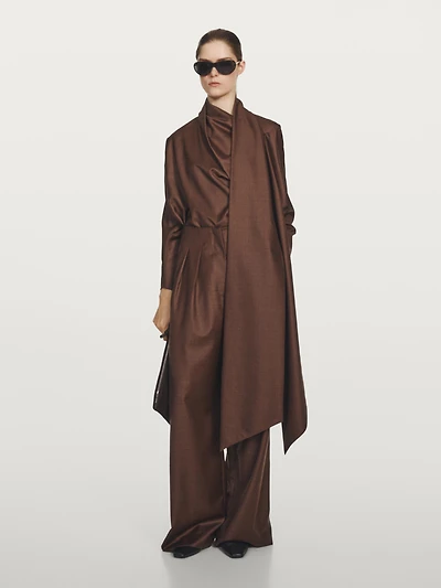 Chemisier à col volume 100 % laine - STUDIO