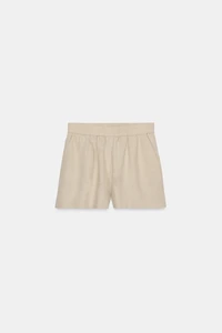 SHORT EN LIN À TAILLE ÉLASTIQUE