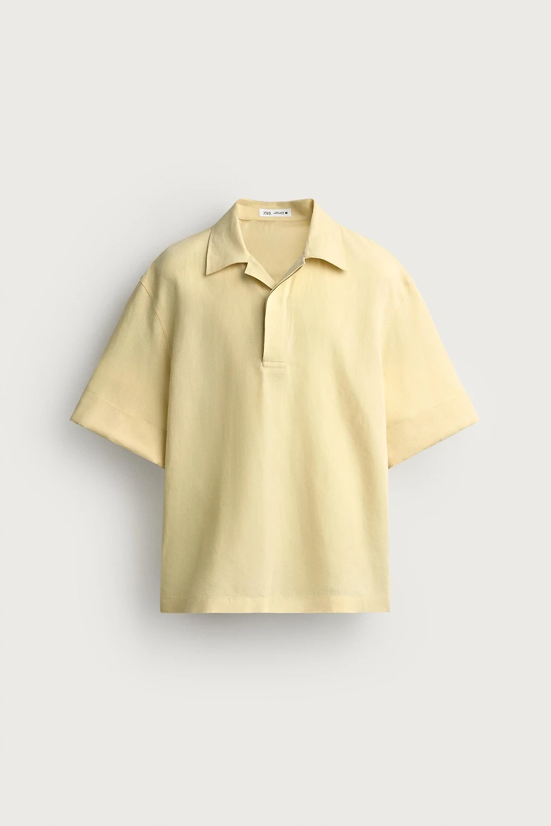 COTTON - LINEN POLO SHIRT