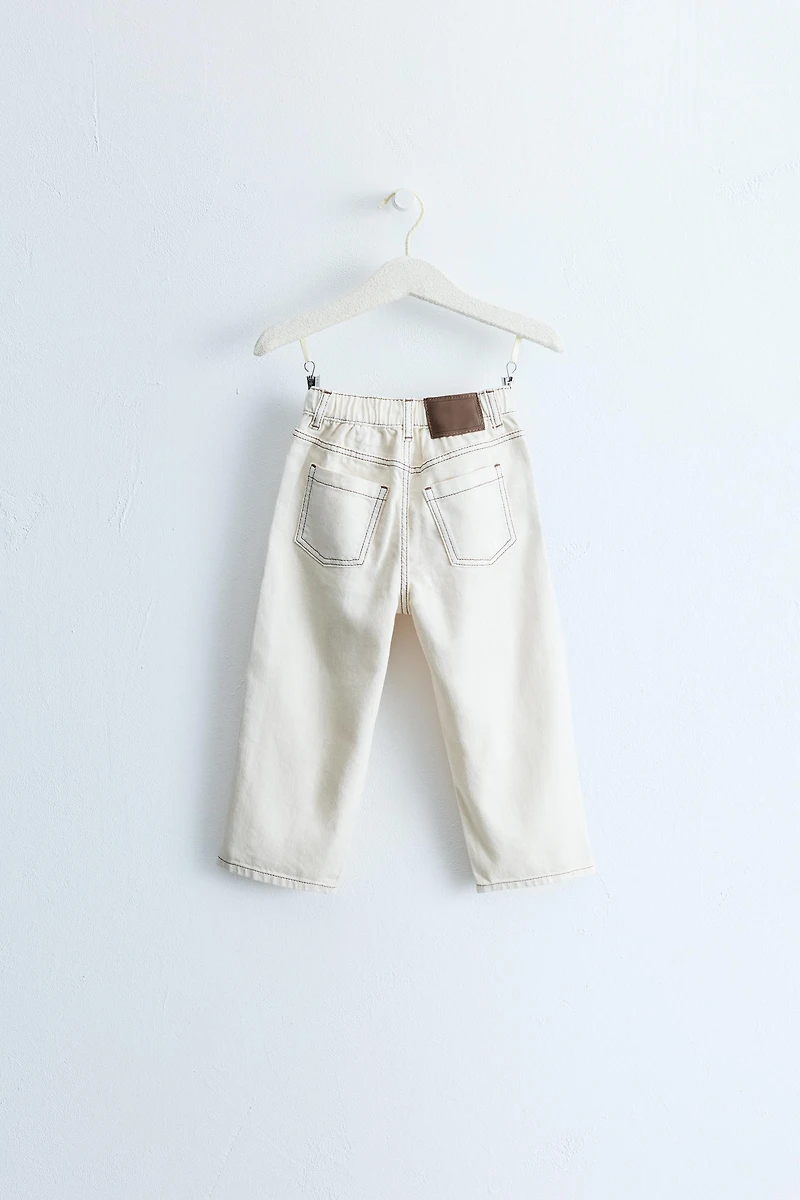 ZARA TIMELESS - STRAIGHT TWILL PANTS WITH CONTRAST TOPSTITCHING