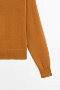 100% Cotton V-Neck Knit Sweater - STUDIO
