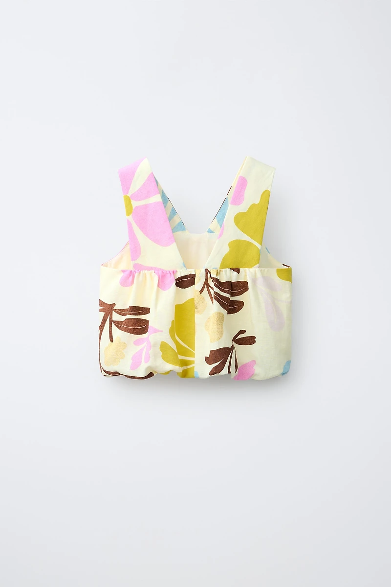 LINEN BLEND BALLOON TOP