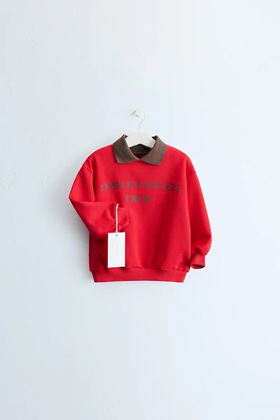 ZARA TIMELESS - TEXT PRINT POLO SWEATSHIRT