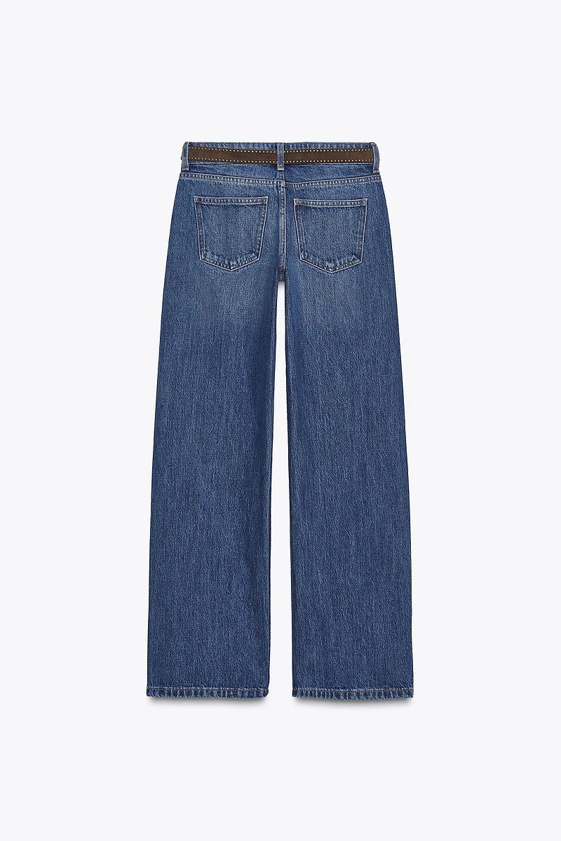Z1975 WIDE LEG LOW RISE BELT JEANS
