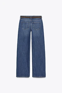 Z1975 WIDE LEG LOW RISE BELT JEANS