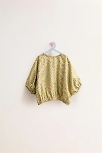 ZARA TIMELESS - OVERSIZED LINEN FLORAL TOP