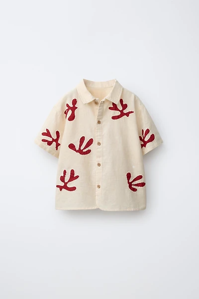 EMBROIDERED LINEN SHIRT