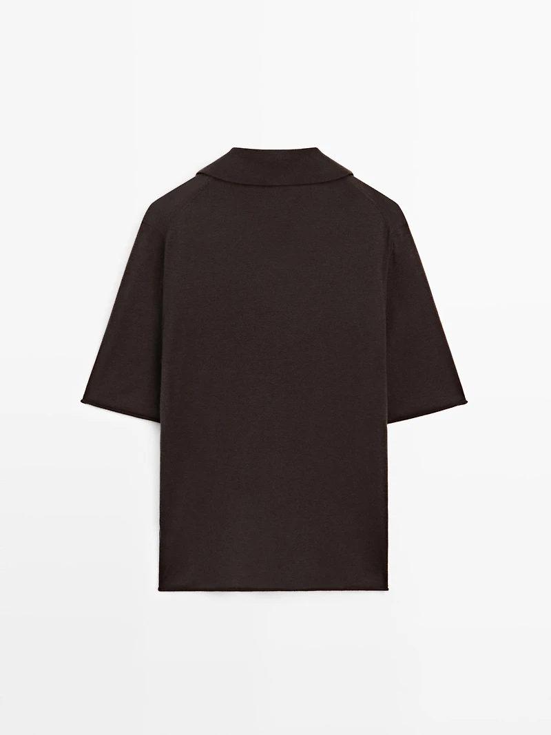 Oversize silk and wool blend knit sweater