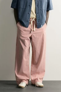 STRIPED BAGGY FIT PANTS