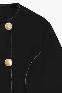 BLAZER MANCHES COURTES SURPIQÛRES CONTRASTE