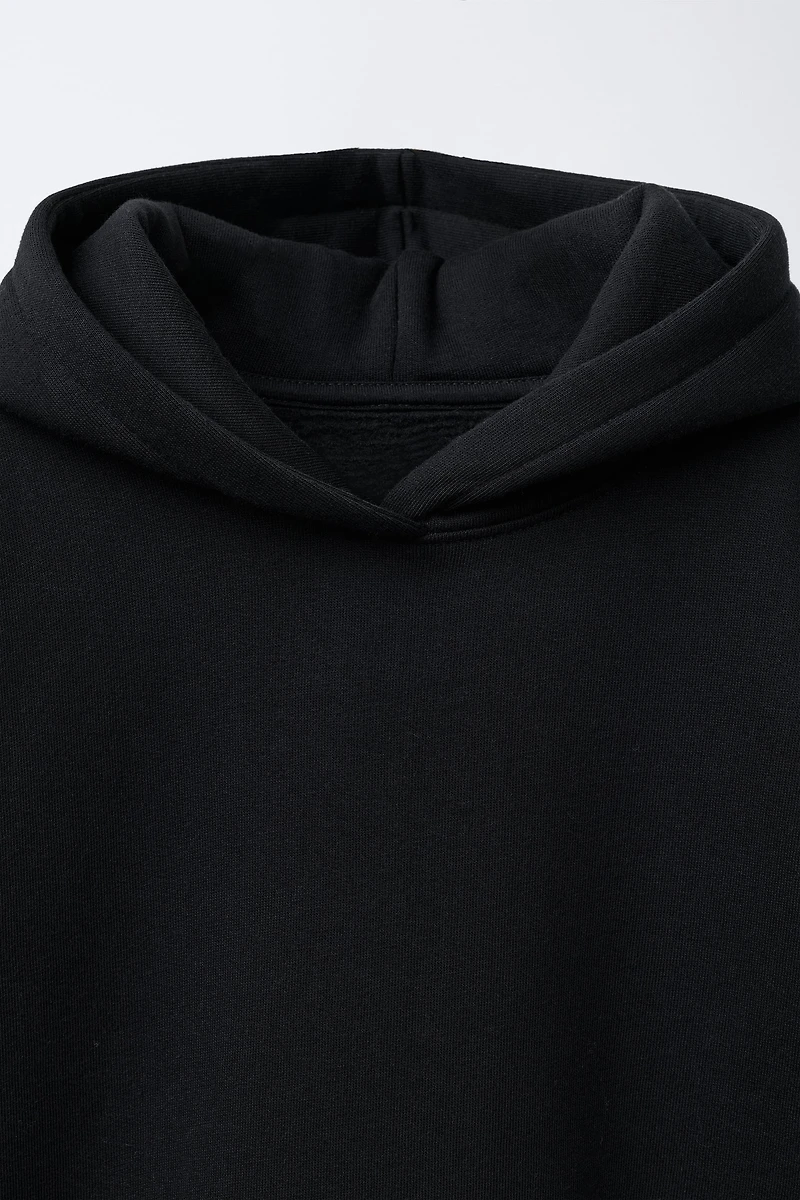 STRIPED DOUBLE HEM HOODIE SWEATSHIRT