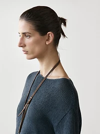 Cotton blend cutwork sweater