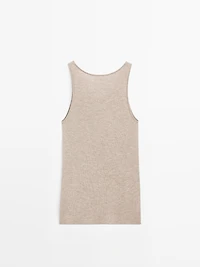 Long strappy knit top 100% cashmere - LIMITED