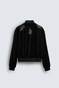 BLOUSON BOMBER EN VELOURS BRODERIES ÉDITION LIMITÉE