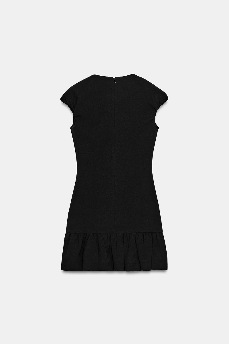 RUFFLED HEM MINI DRESS