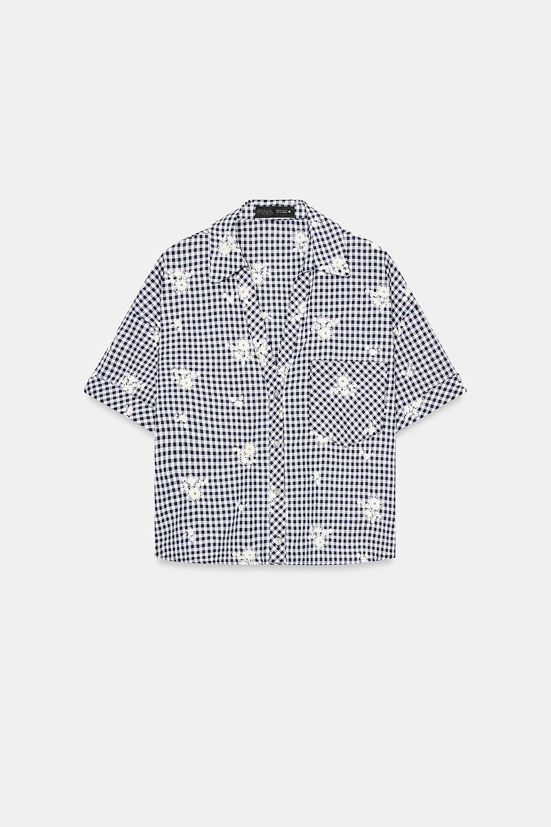 CHEMISE À CARREAUX BRODÉS