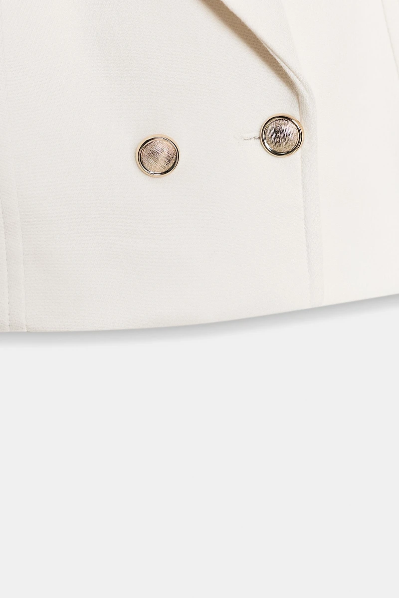 CROPPED DOUBLE-BREASTED BLAZER